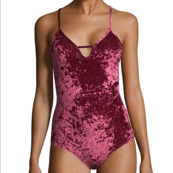 flirtitude Other - Flirtitude Velour Bodysuit/ Burgundy/ Medium